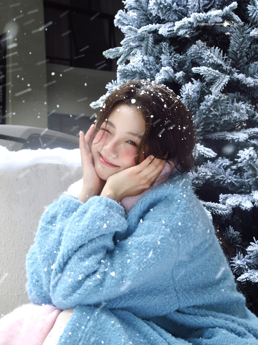 “她的笑容 融化了雪❄️”｜HammKumo雪景写真的