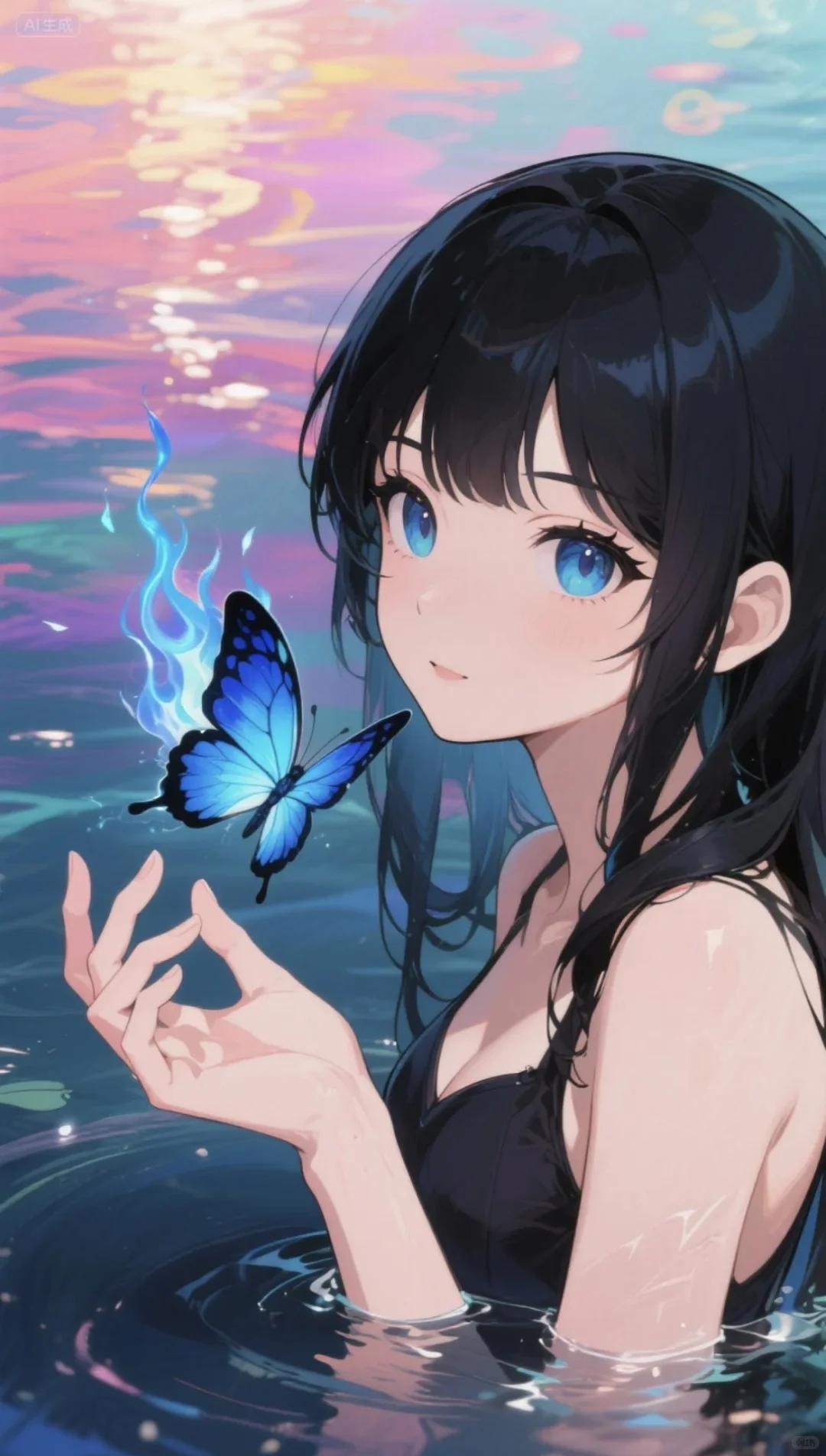 炎炎夏日，海边戏水 ｜AI头像壁纸