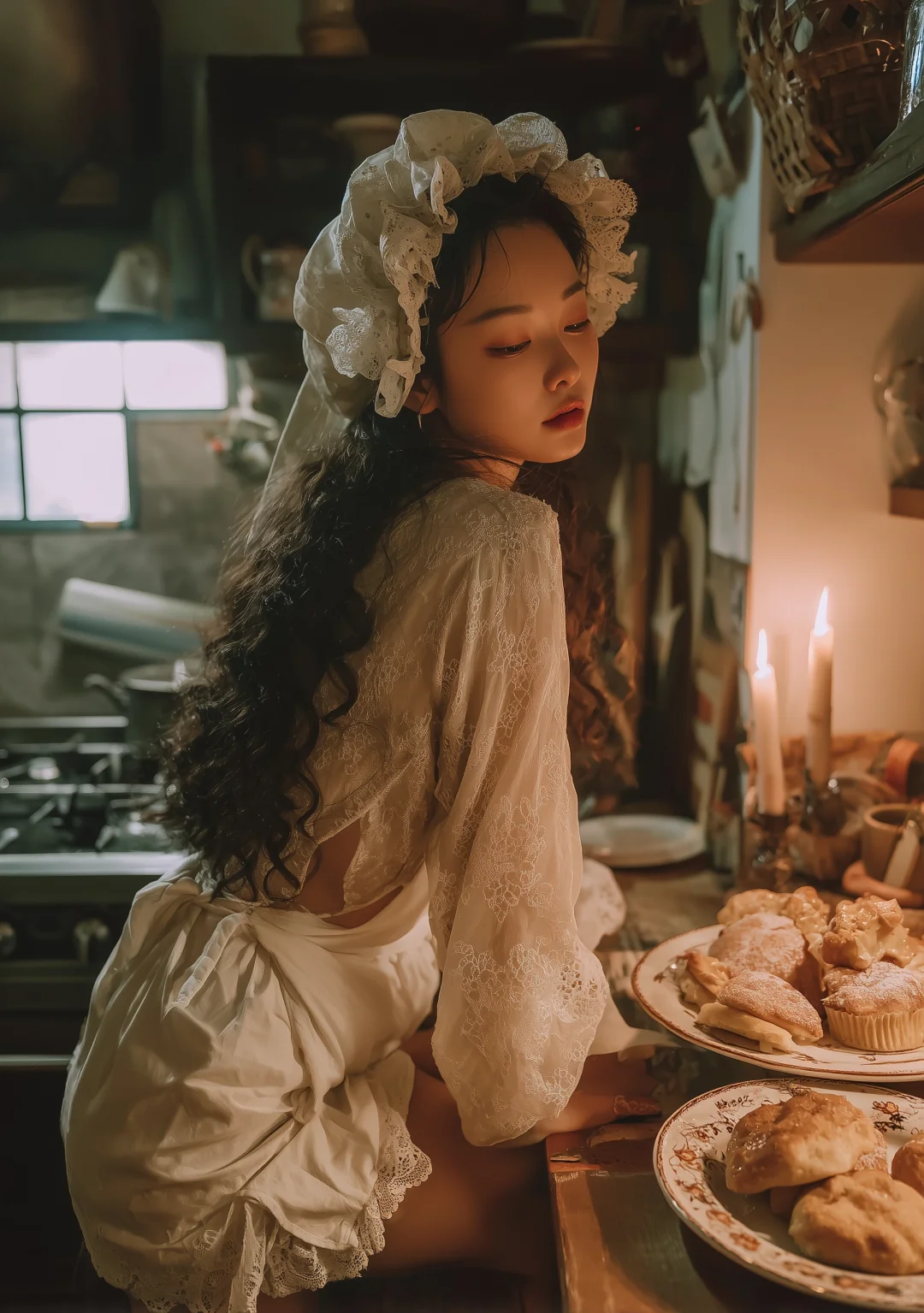 法式复古氛围感，厨房写真