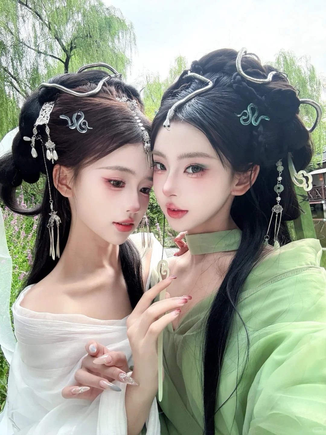 在西安尝试拍青白蛇🐍闺蜜妆造无敌了