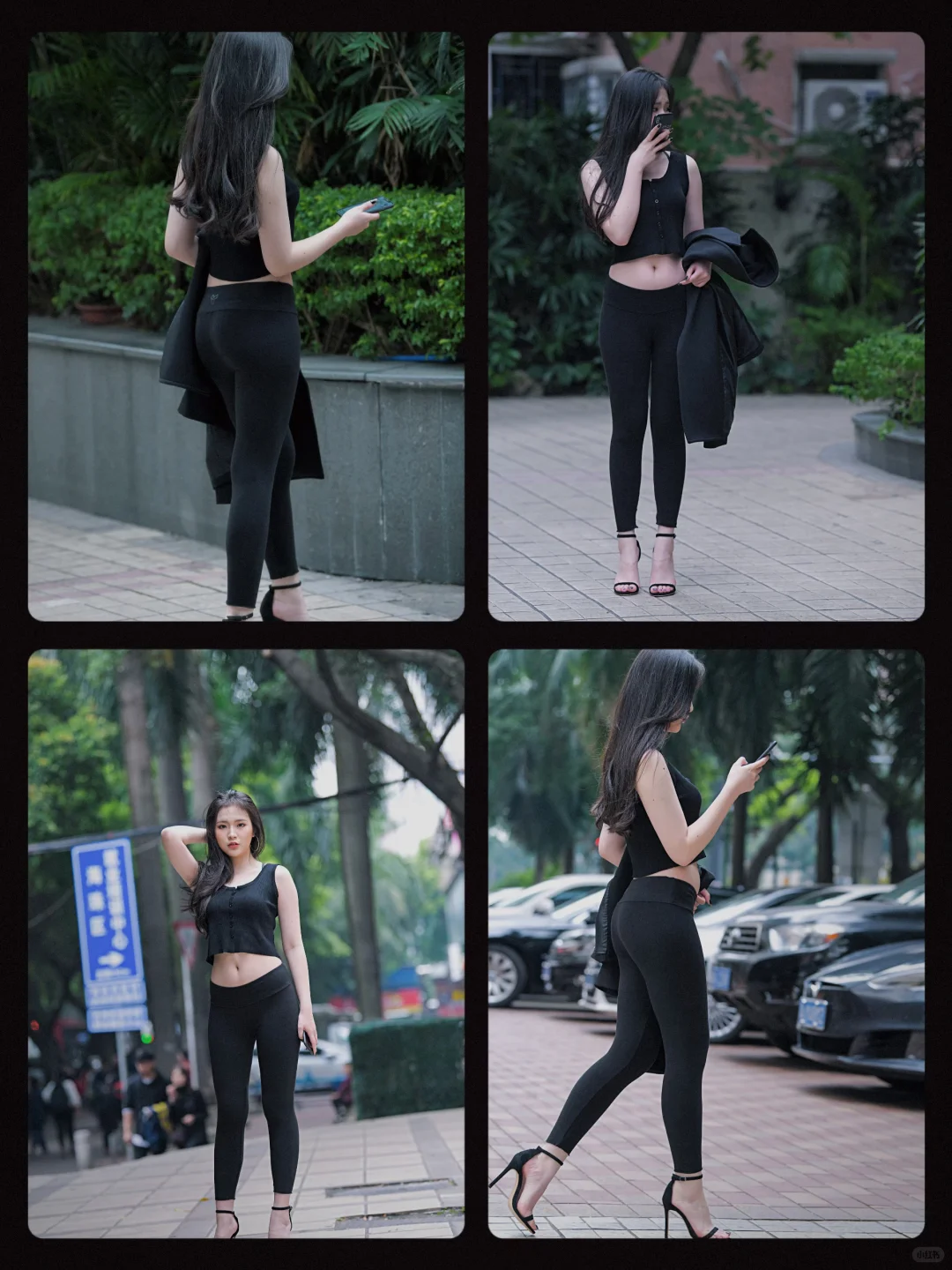 美女街拍|黑色瑜伽裤女神|身材好到犯规！