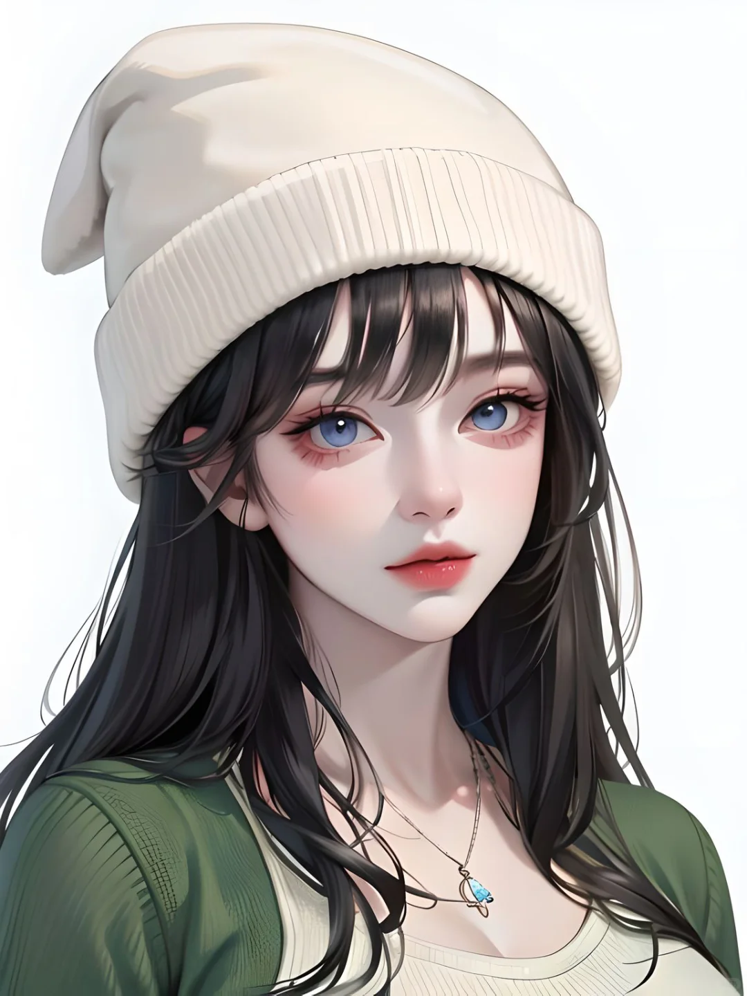 绿色女孩｜春日系列｜AI插画｜春日穿搭