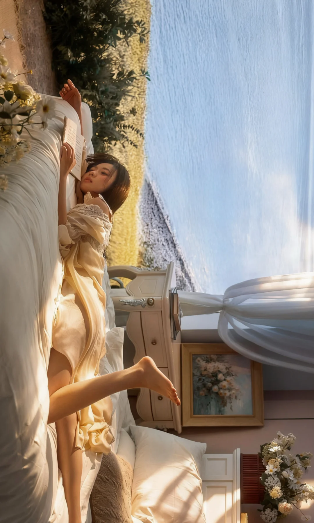 谁能拒绝在海边法式卧室里虚度时光啊🌊