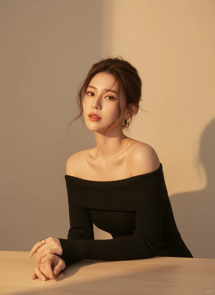 用AI生成明星同款韩系优雅知性写真！