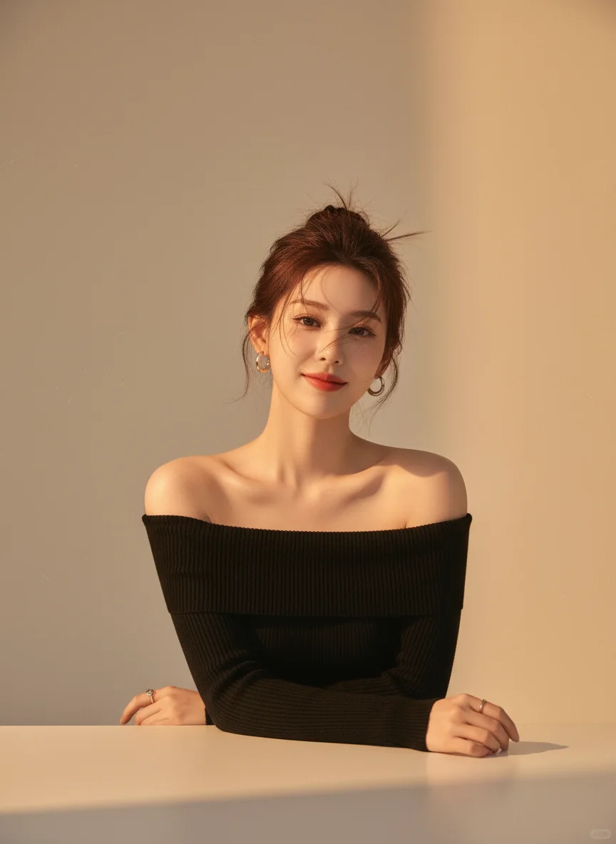 用AI生成明星同款韩系优雅知性写真！