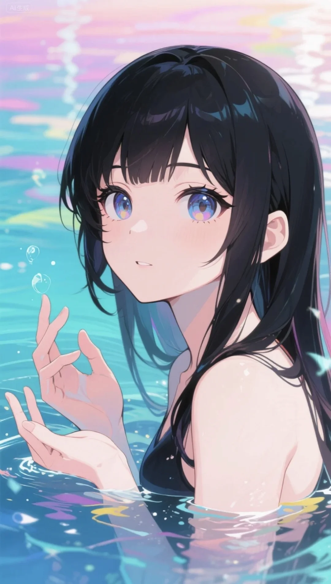 炎炎夏日，海边戏水 ｜AI头像壁纸