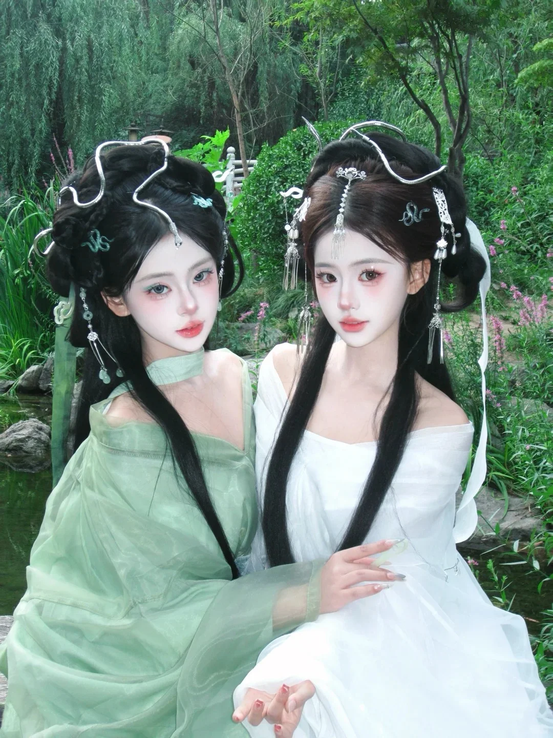 在西安尝试拍青白蛇🐍闺蜜妆造无敌了