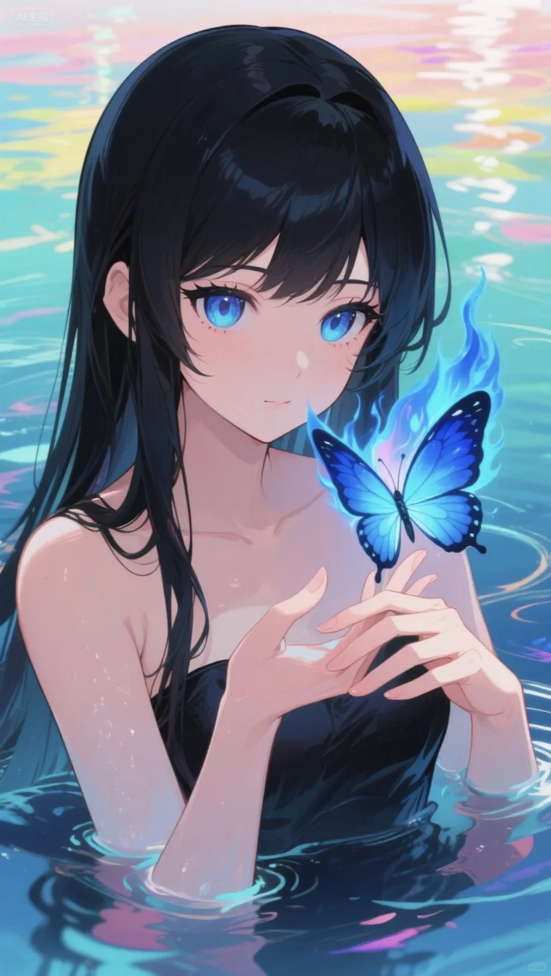 炎炎夏日，海边戏水 ｜AI头像壁纸