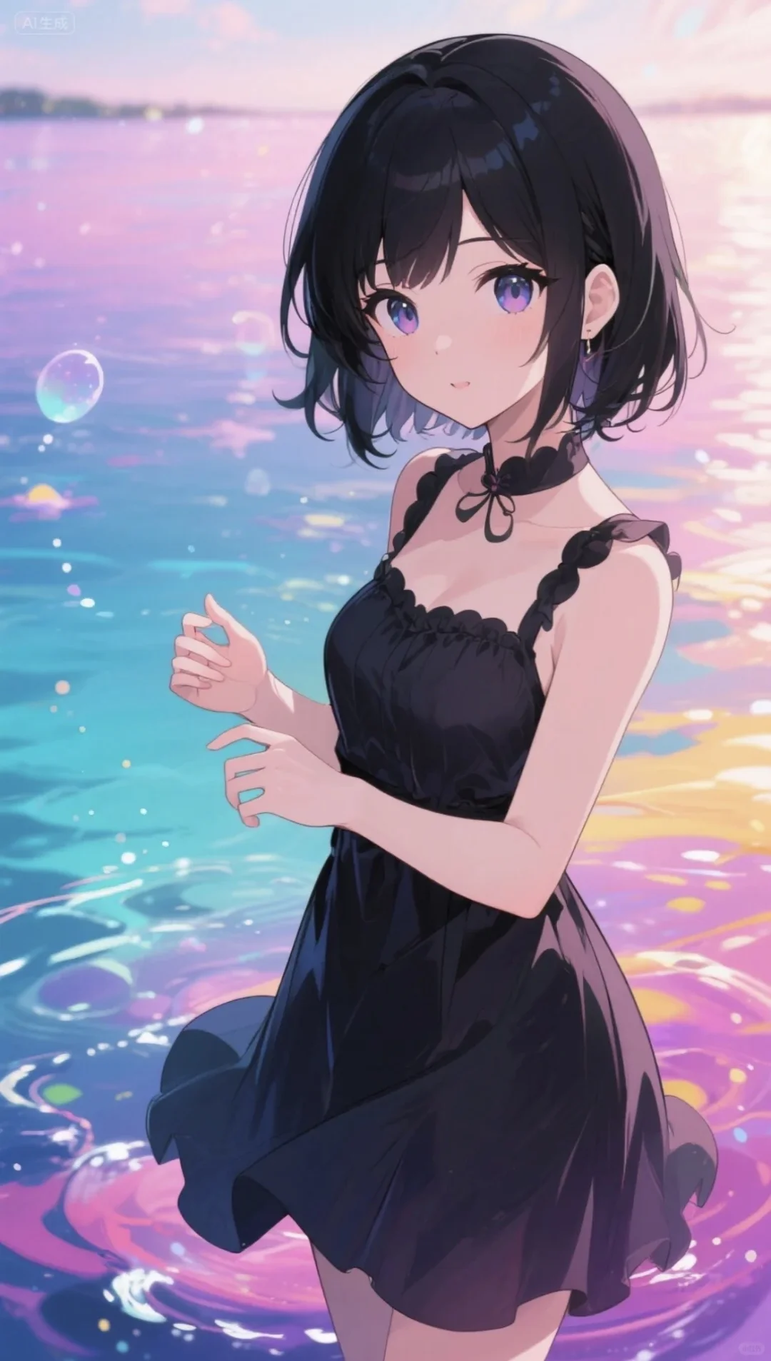 炎炎夏日，海边戏水 ｜AI头像壁纸