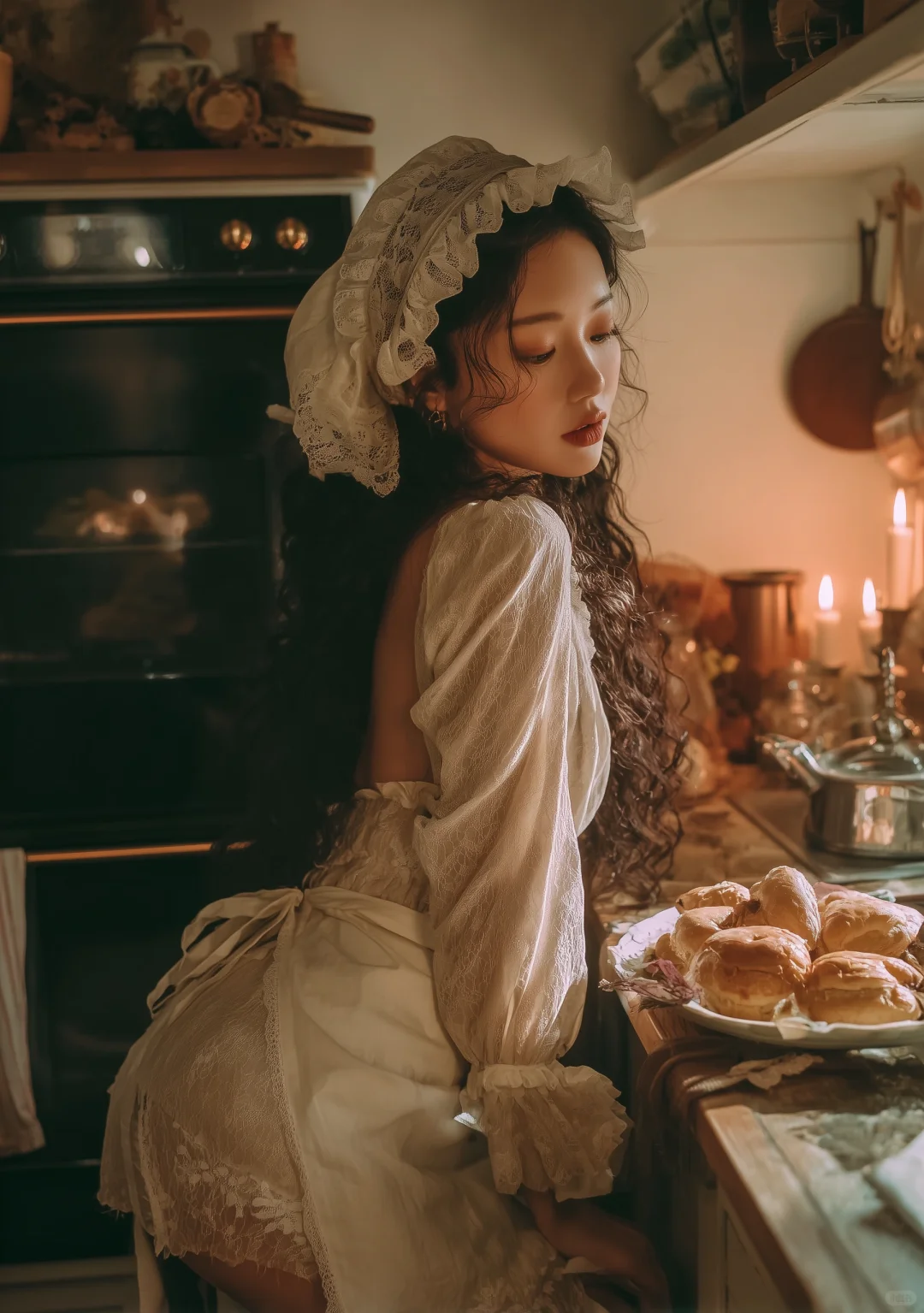 法式复古氛围感，厨房写真