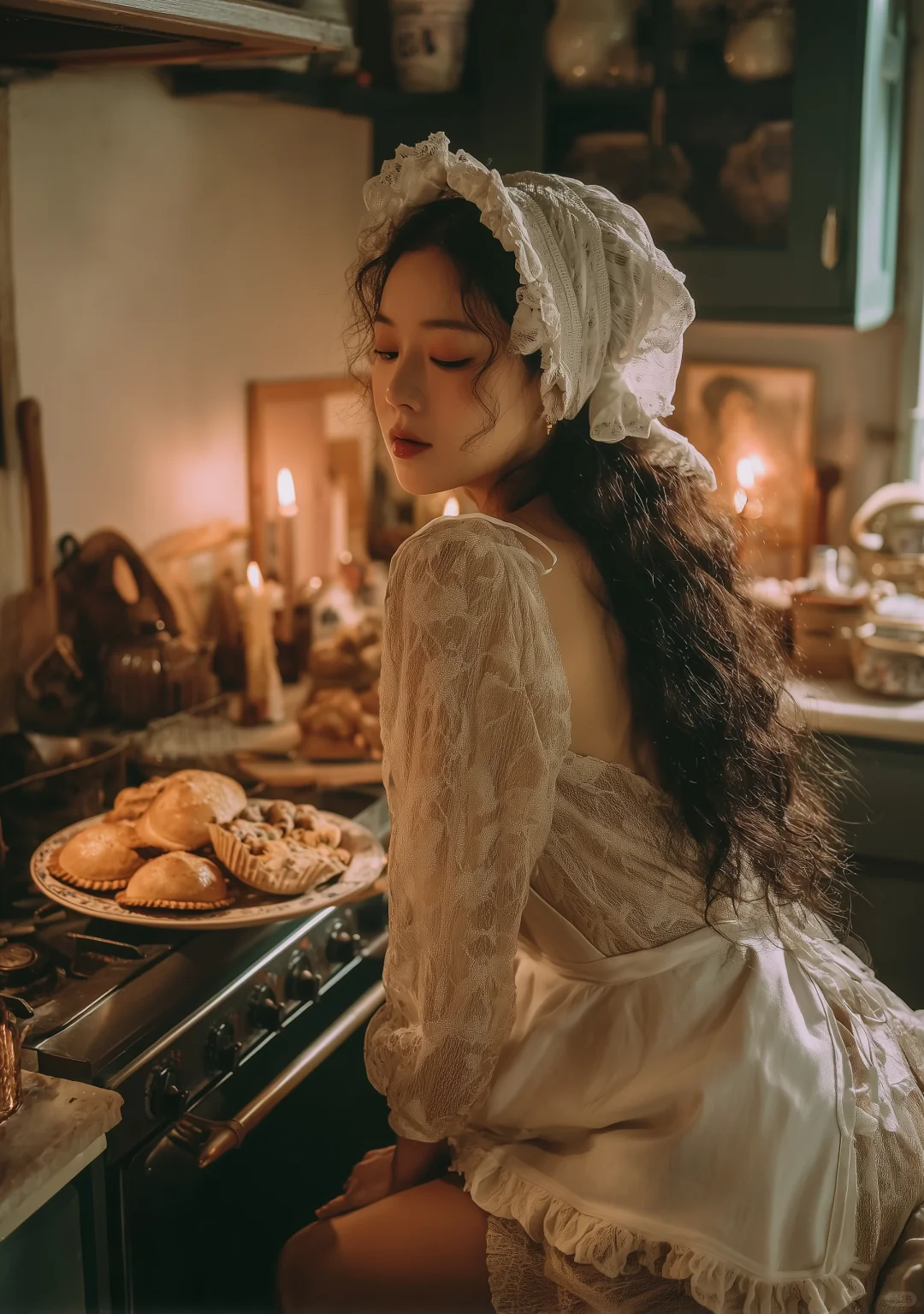 法式复古氛围感，厨房写真