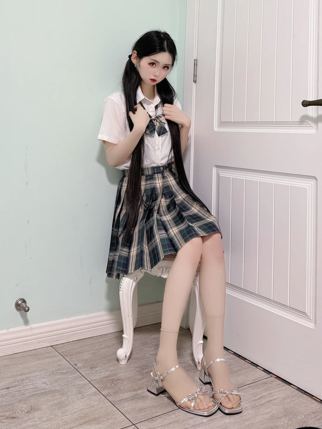 来了来了，你们要的jk配凉鞋