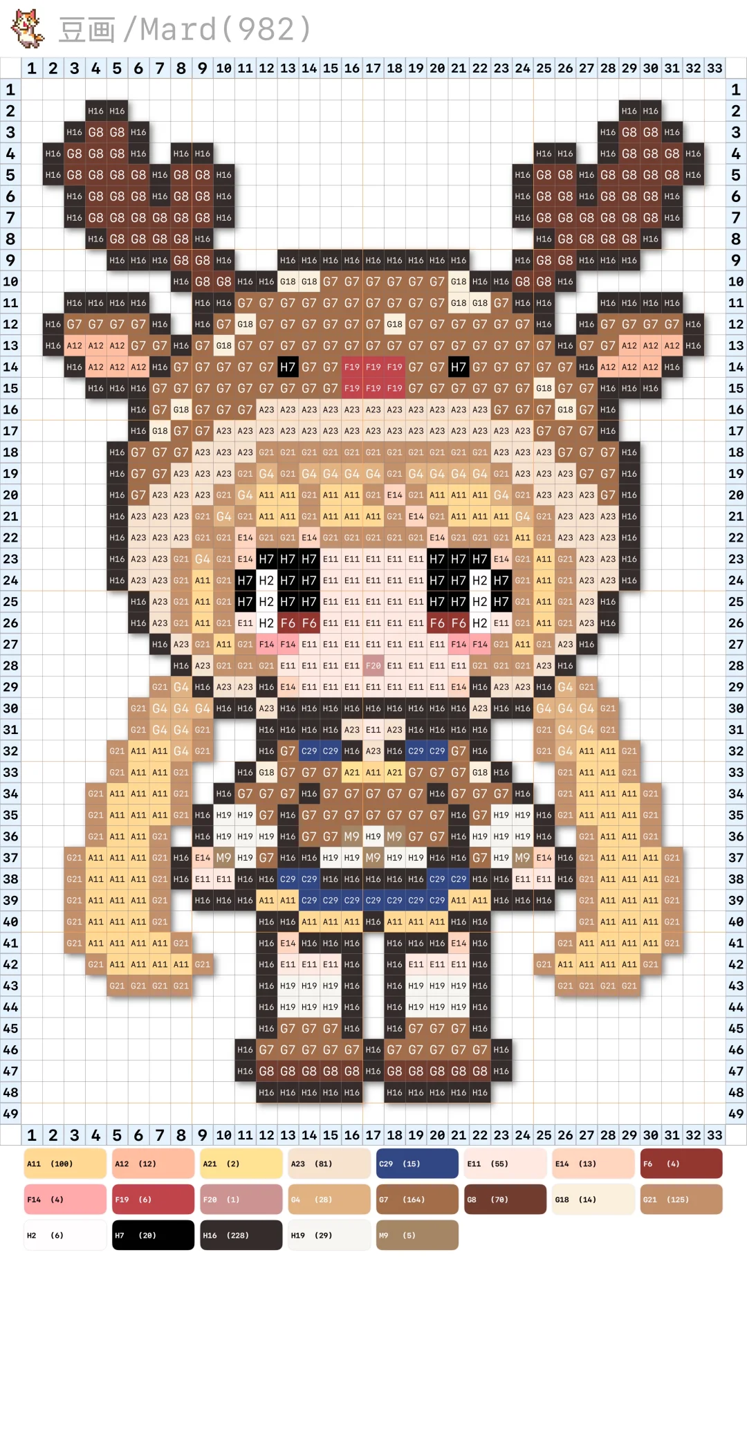 拼豆图纸～驯鹿美少女