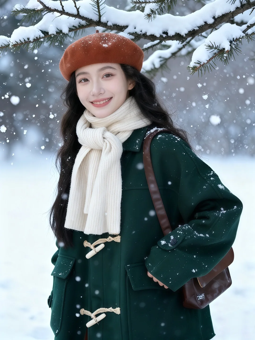 这件大衣被AI穿火了！雪景四连拍绝绝子