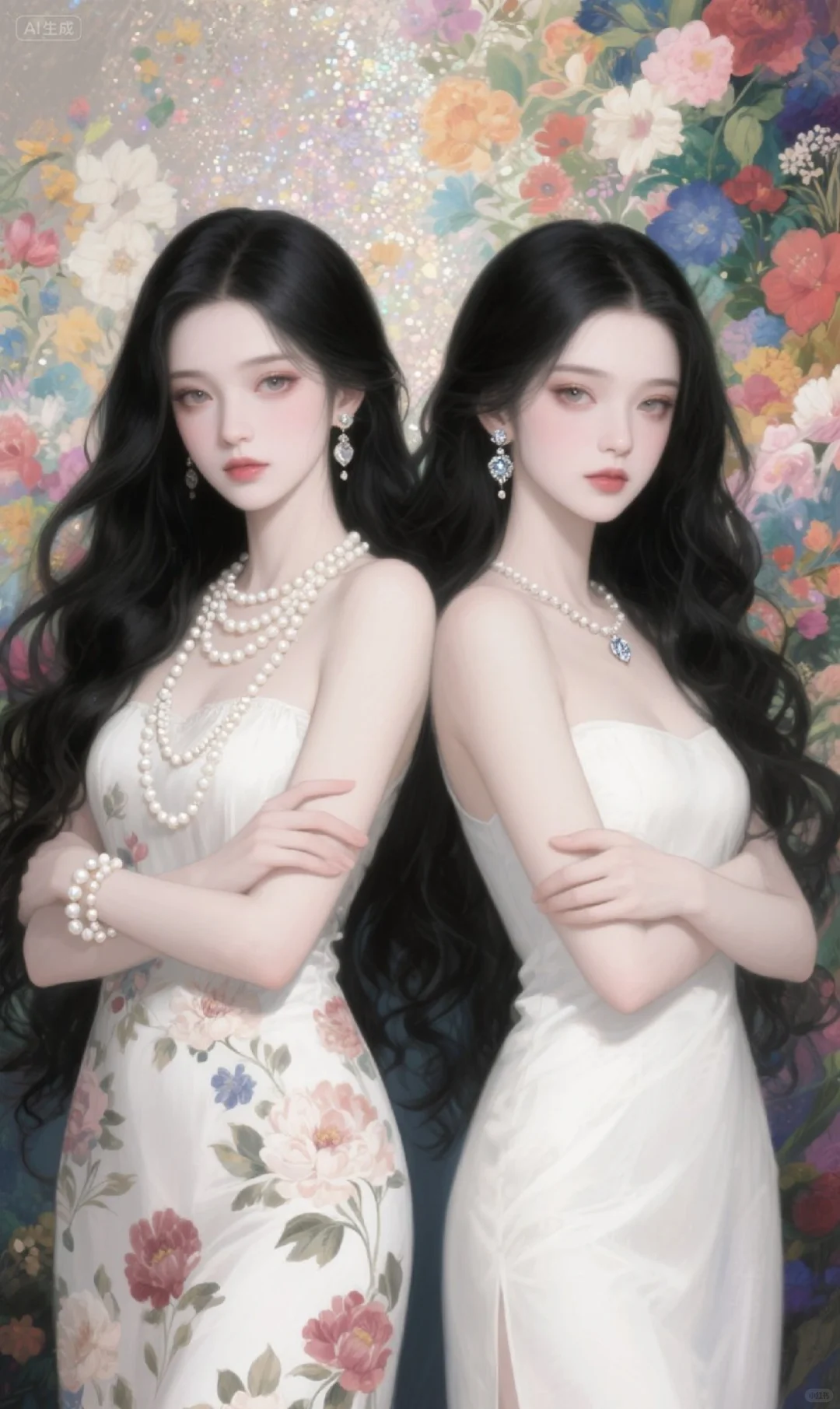 花簇如锦，珍珠似月，晕染古典优雅