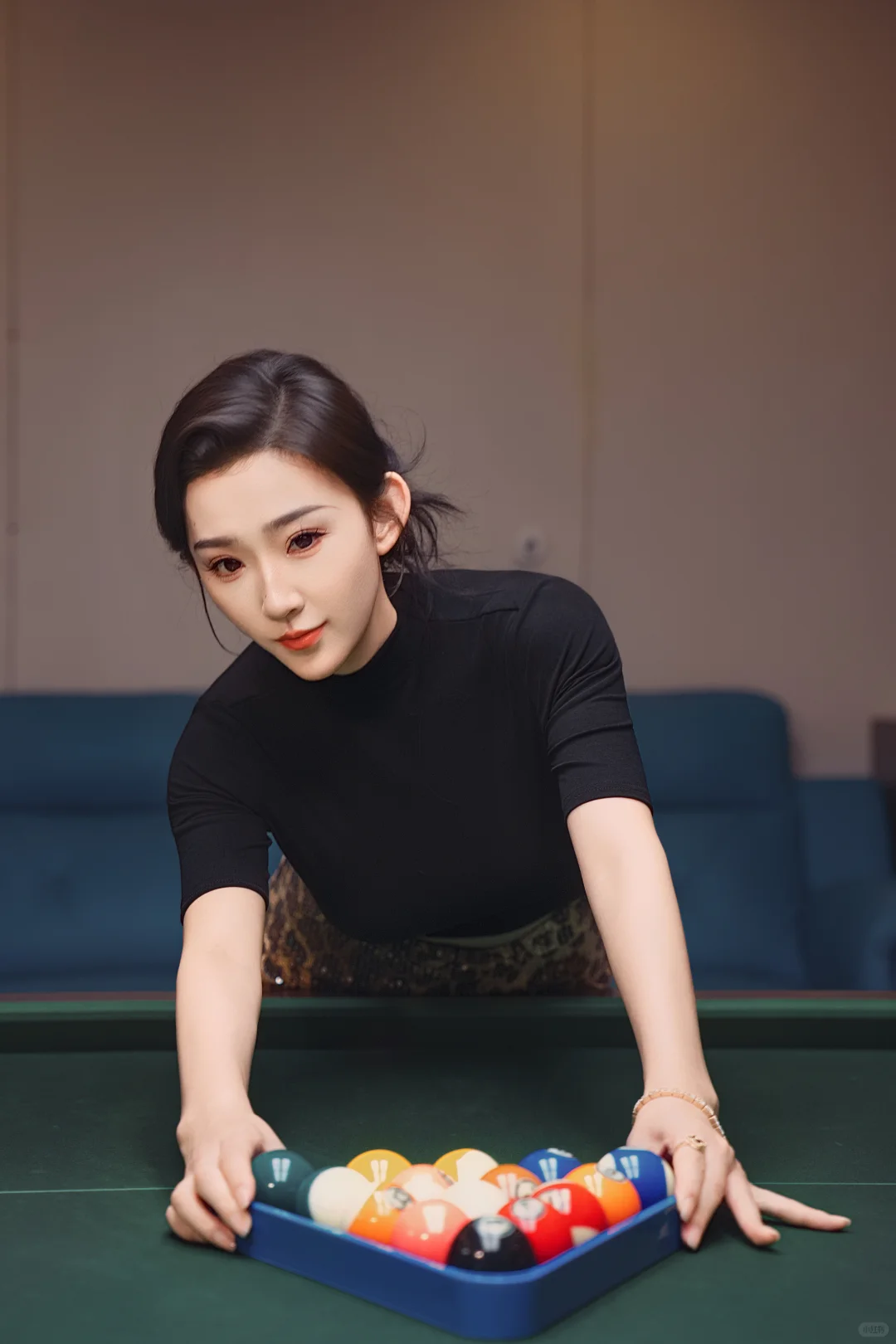 黑丝+台球=暗黑美学天花板！！