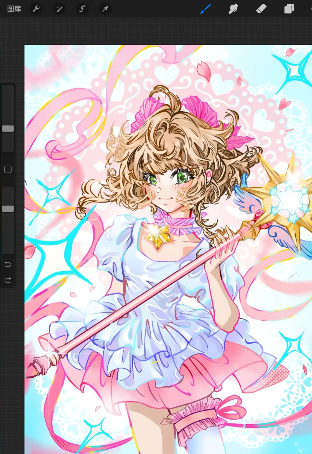 今天画的美少女～🎀🌈✨