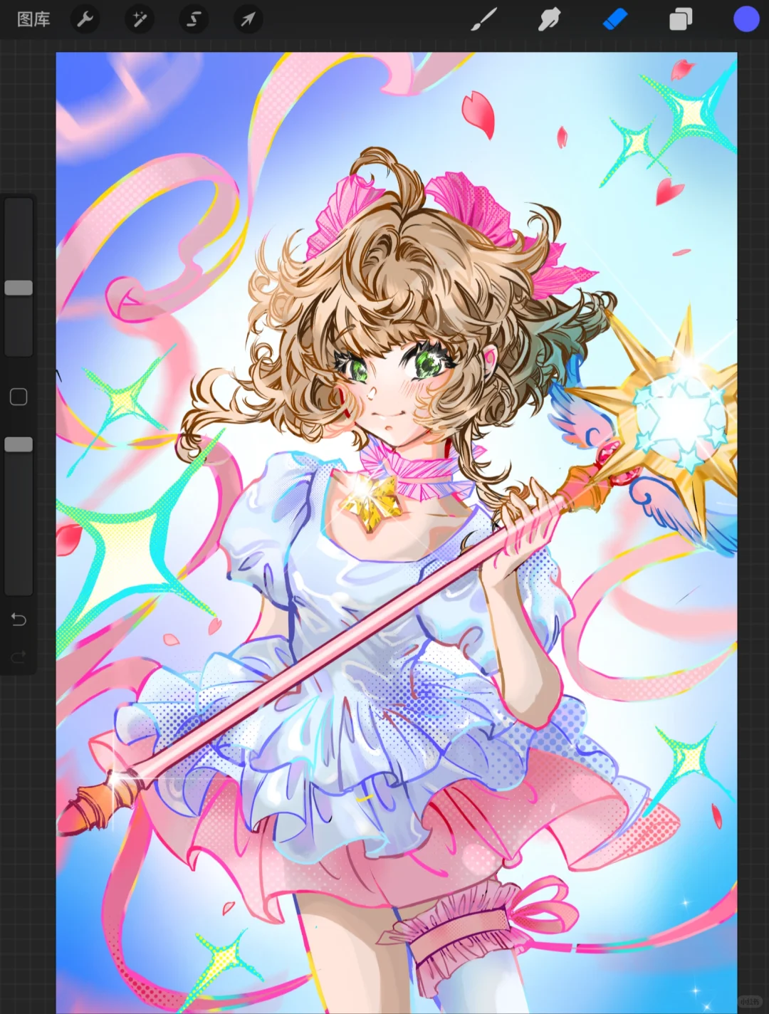 今天画的美少女～🎀🌈✨