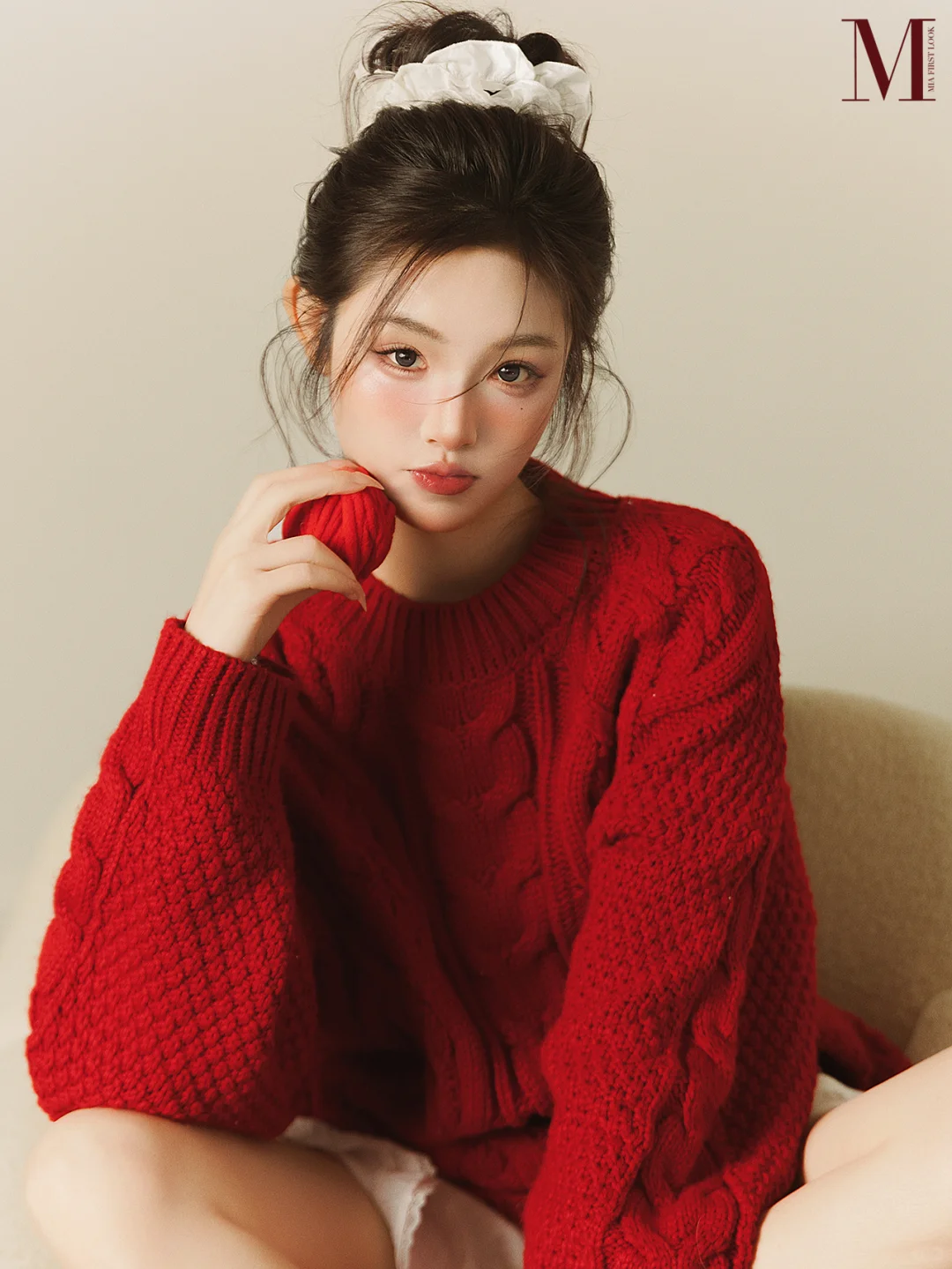 韩杂红色系写真