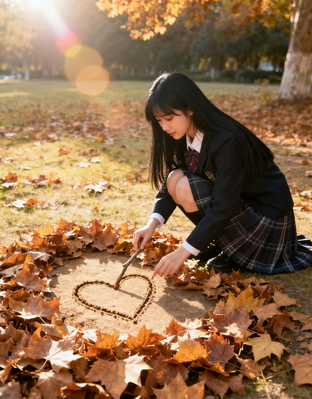 🔥秋日氛围感焊在身上！梧桐叶互动拍照姿势