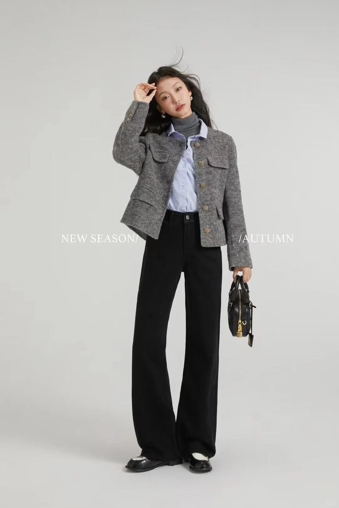 秋冬女裤模特👖这腿型也太好看了～