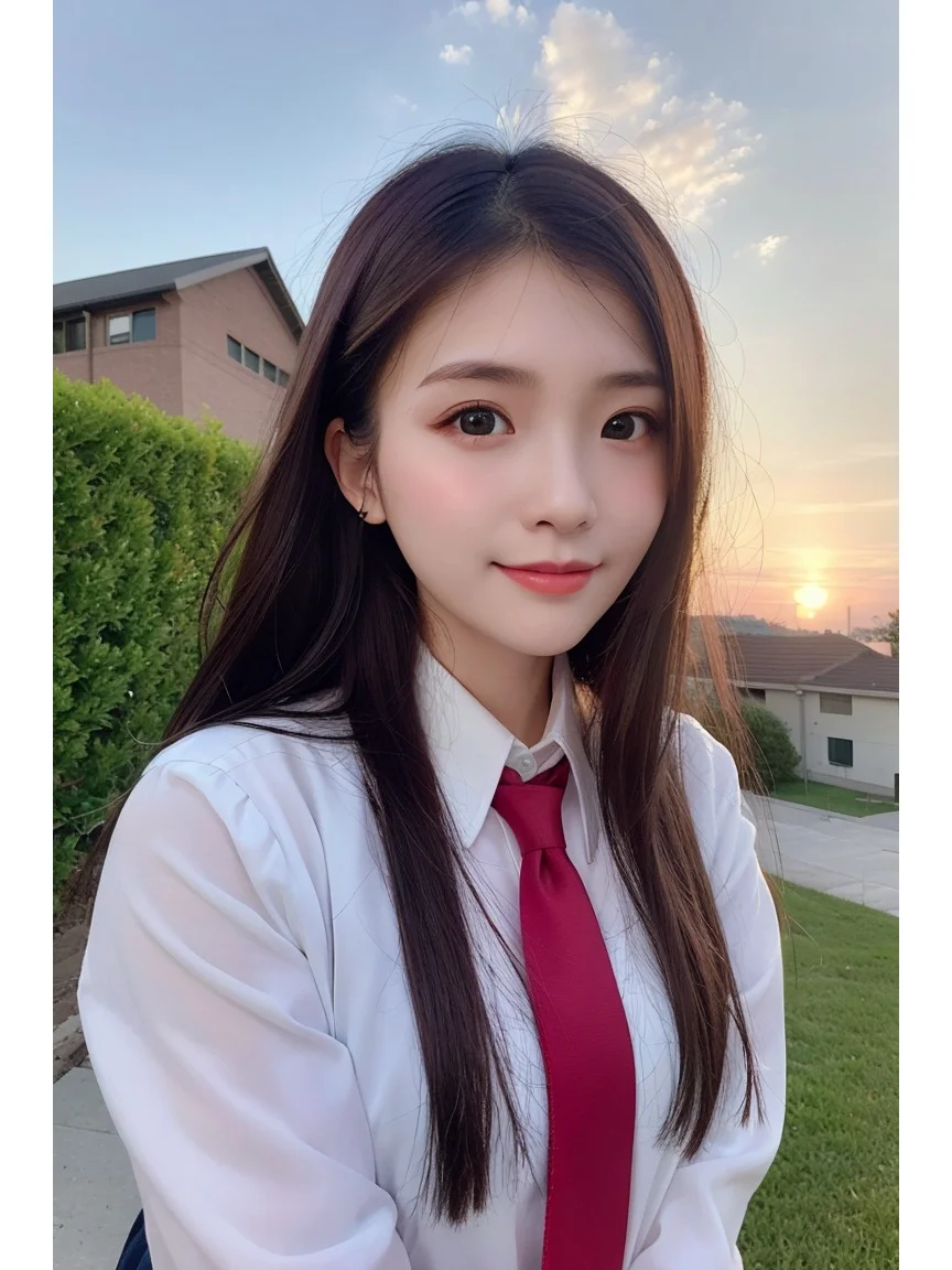 跟AI美女学校园穿搭