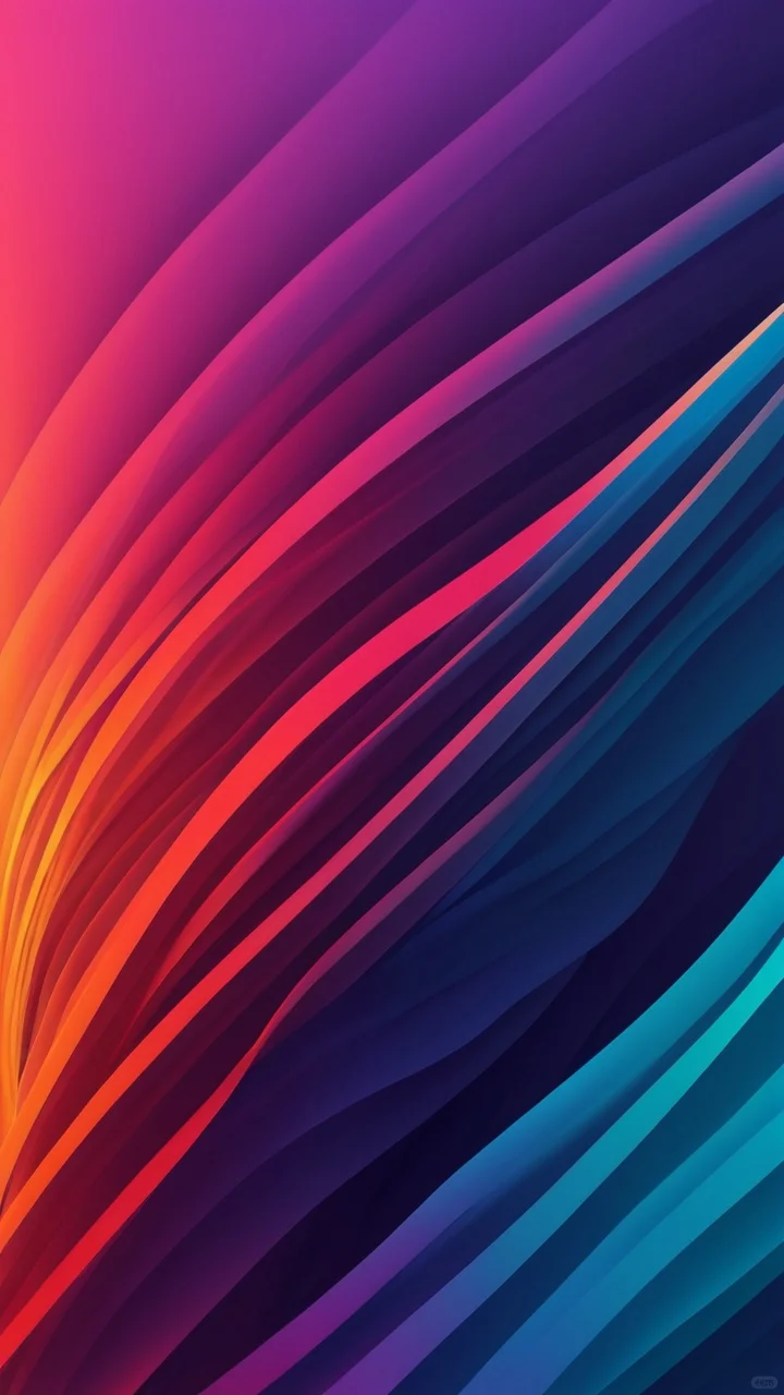 彩色的线条艺术，手机壁纸，18张