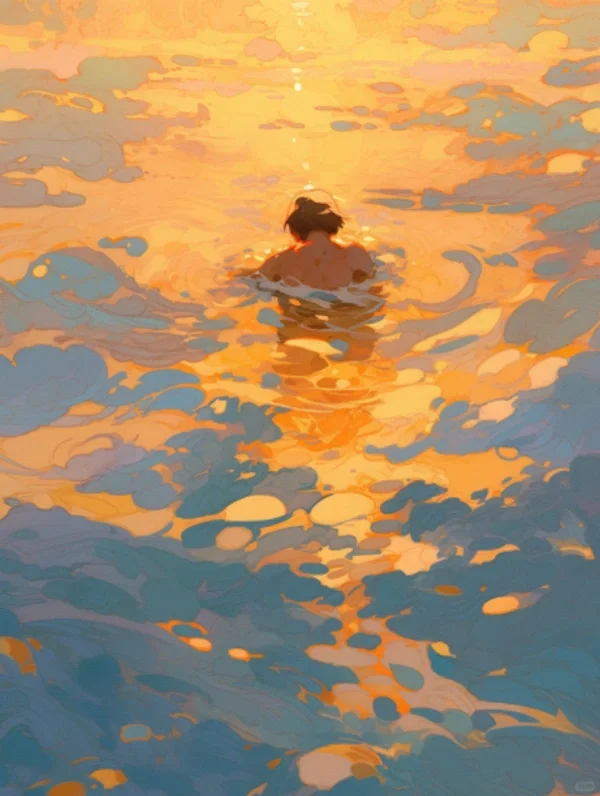 游泳主题Ai绘画