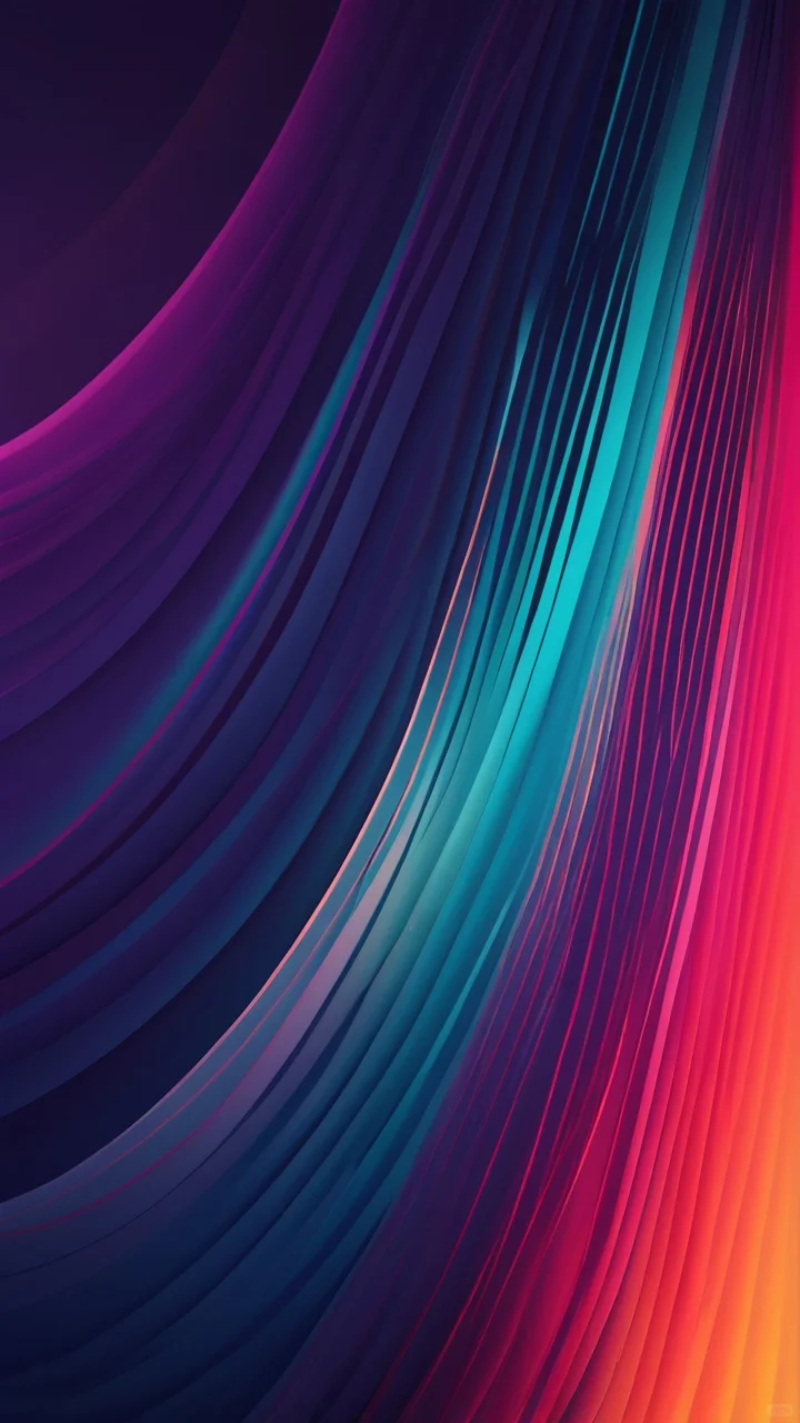 彩色的线条艺术，手机壁纸，18张