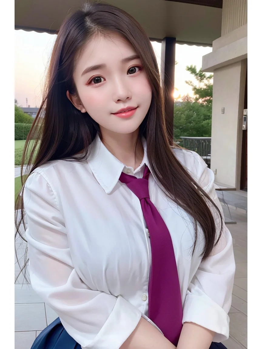 跟AI美女学校园穿搭