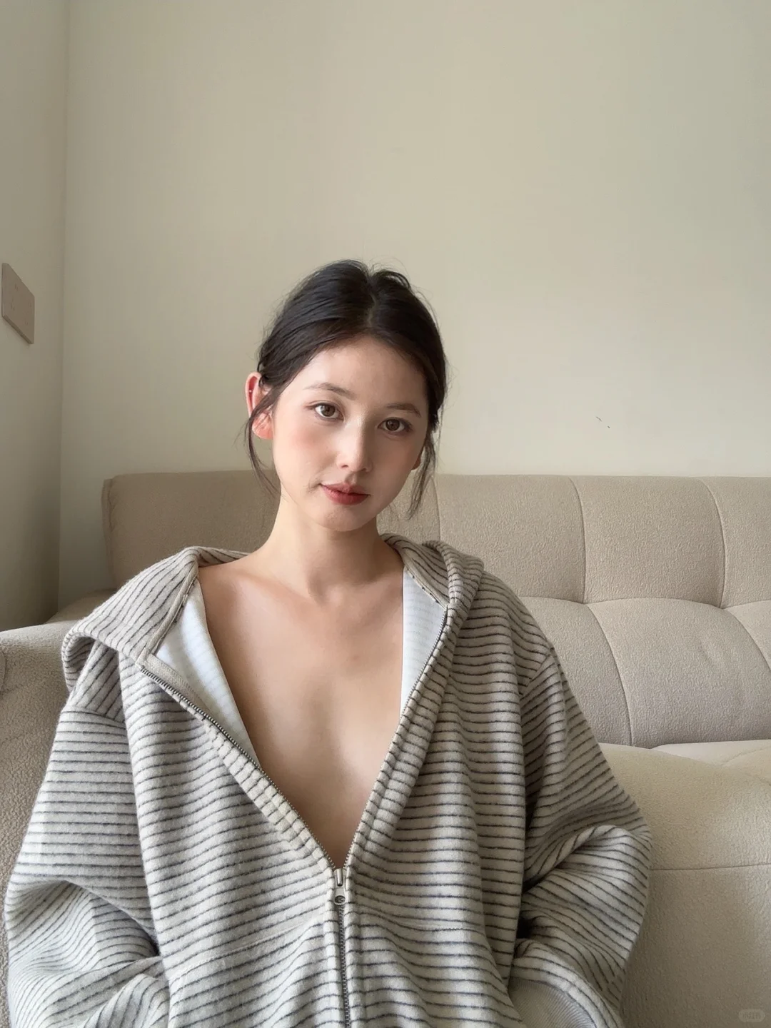 实况直出、 小胸老婆本命聚拢内衣👙