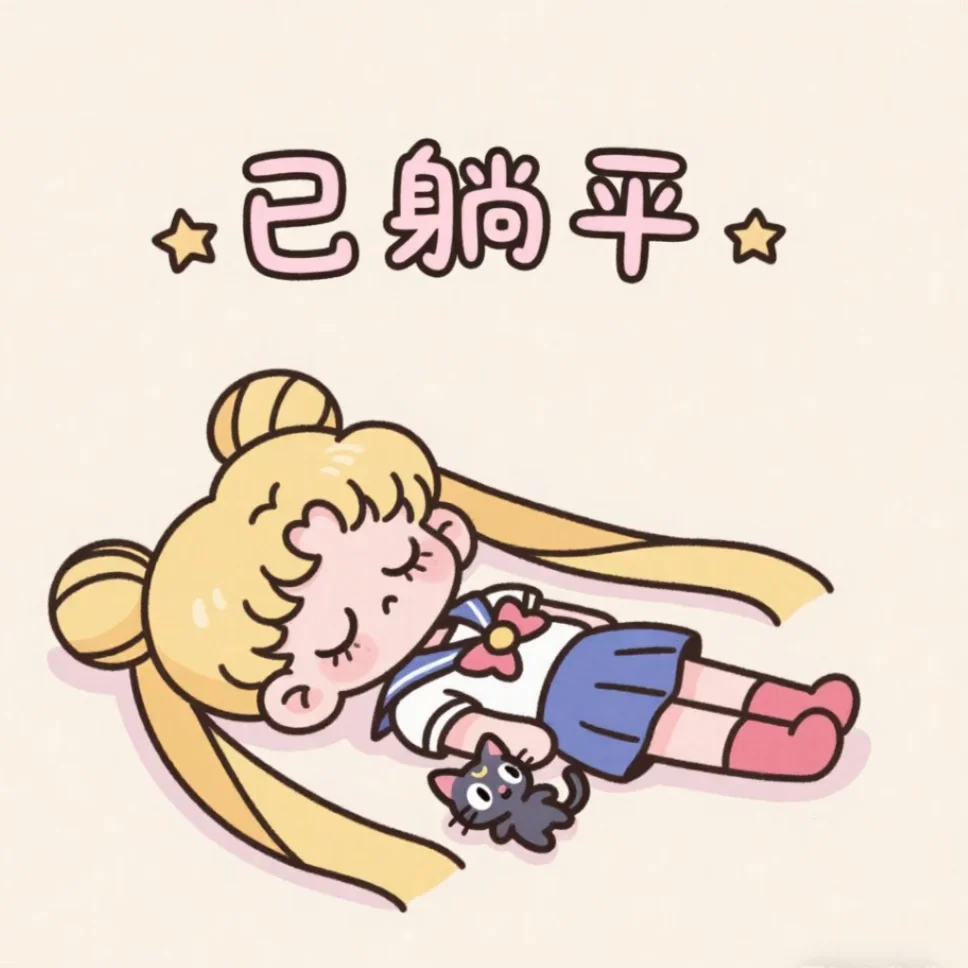头像_表情包_美少女战士_月野兔_已躺平