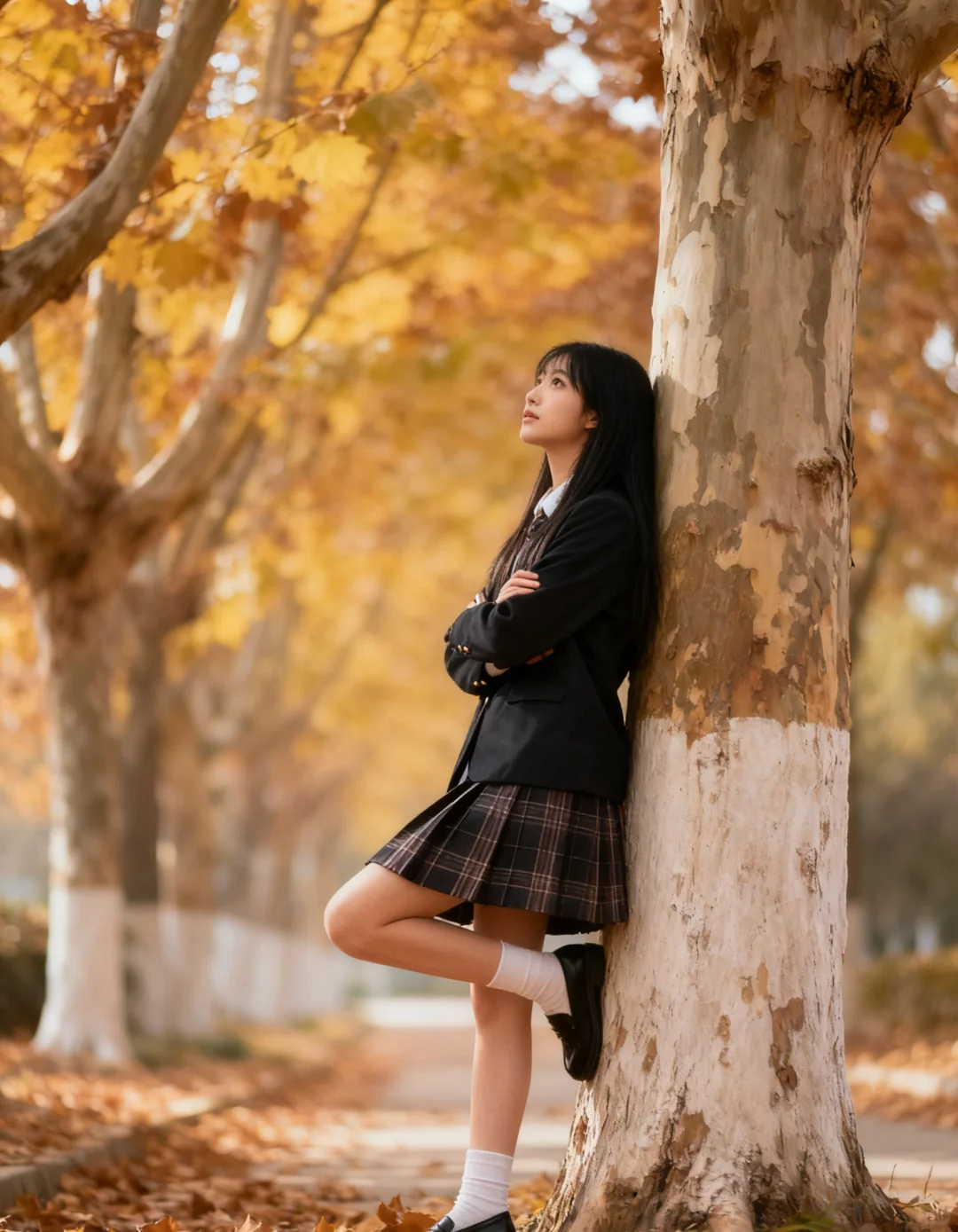 🔥秋日氛围感焊在身上！梧桐叶互动拍照姿势