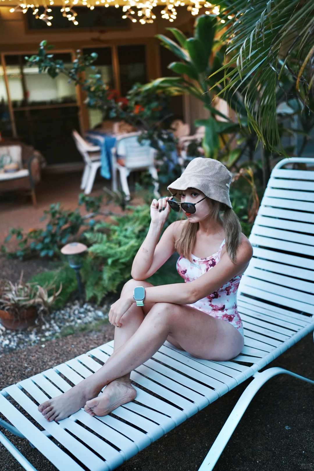 💕这件胭脂粉花竞速泳衣，真是戳中少女心！