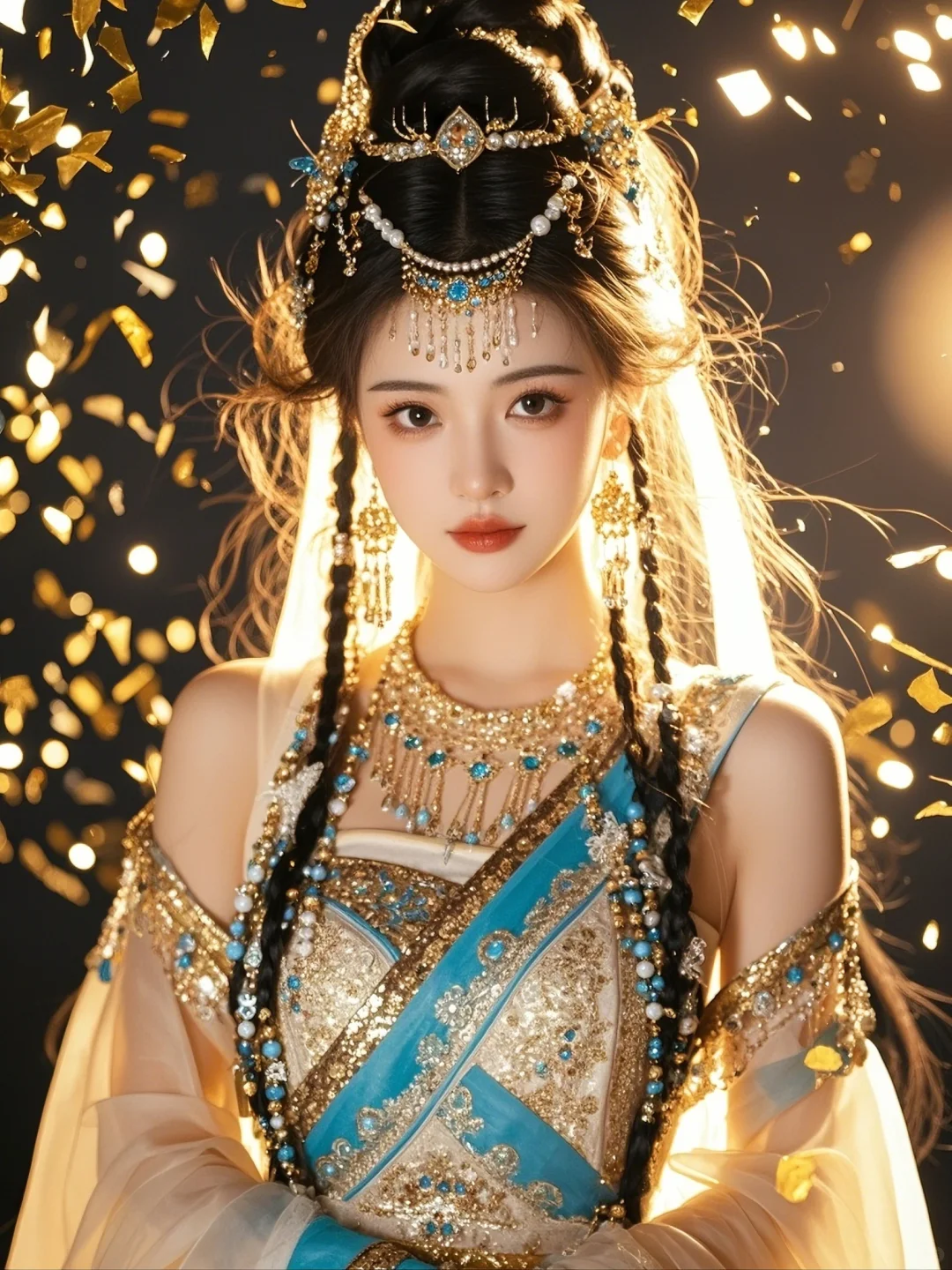 美到每根头发丝都在发光，AI写真《西域舞娘》