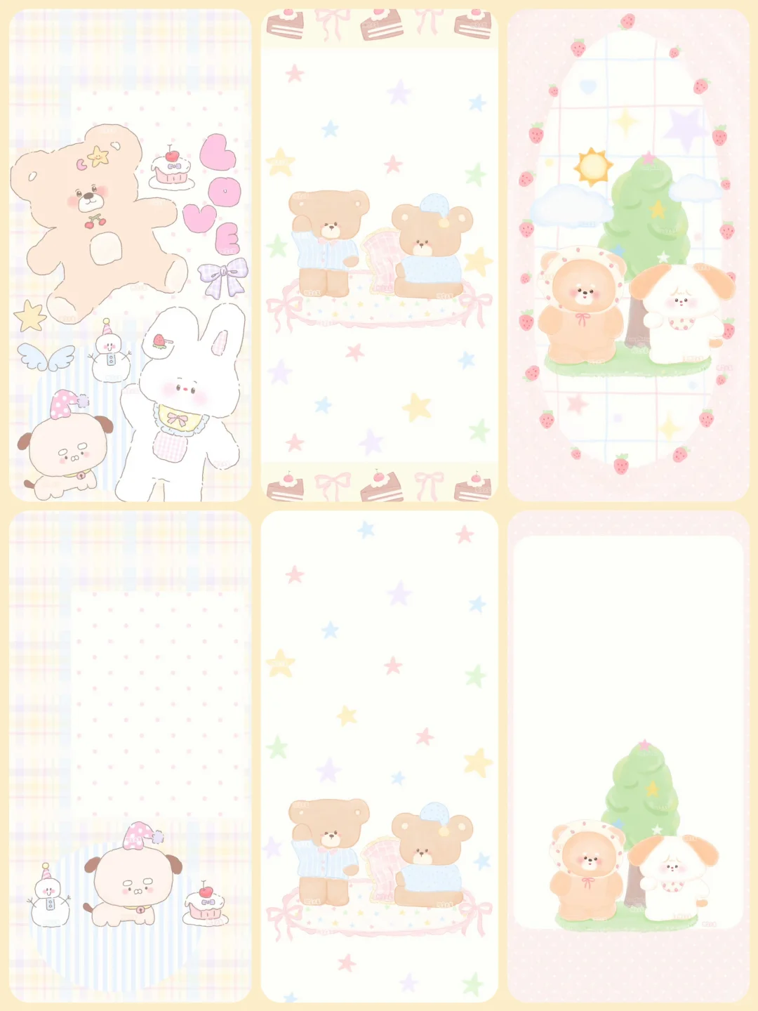 手机壁纸｜可爱治愈小熊🧸