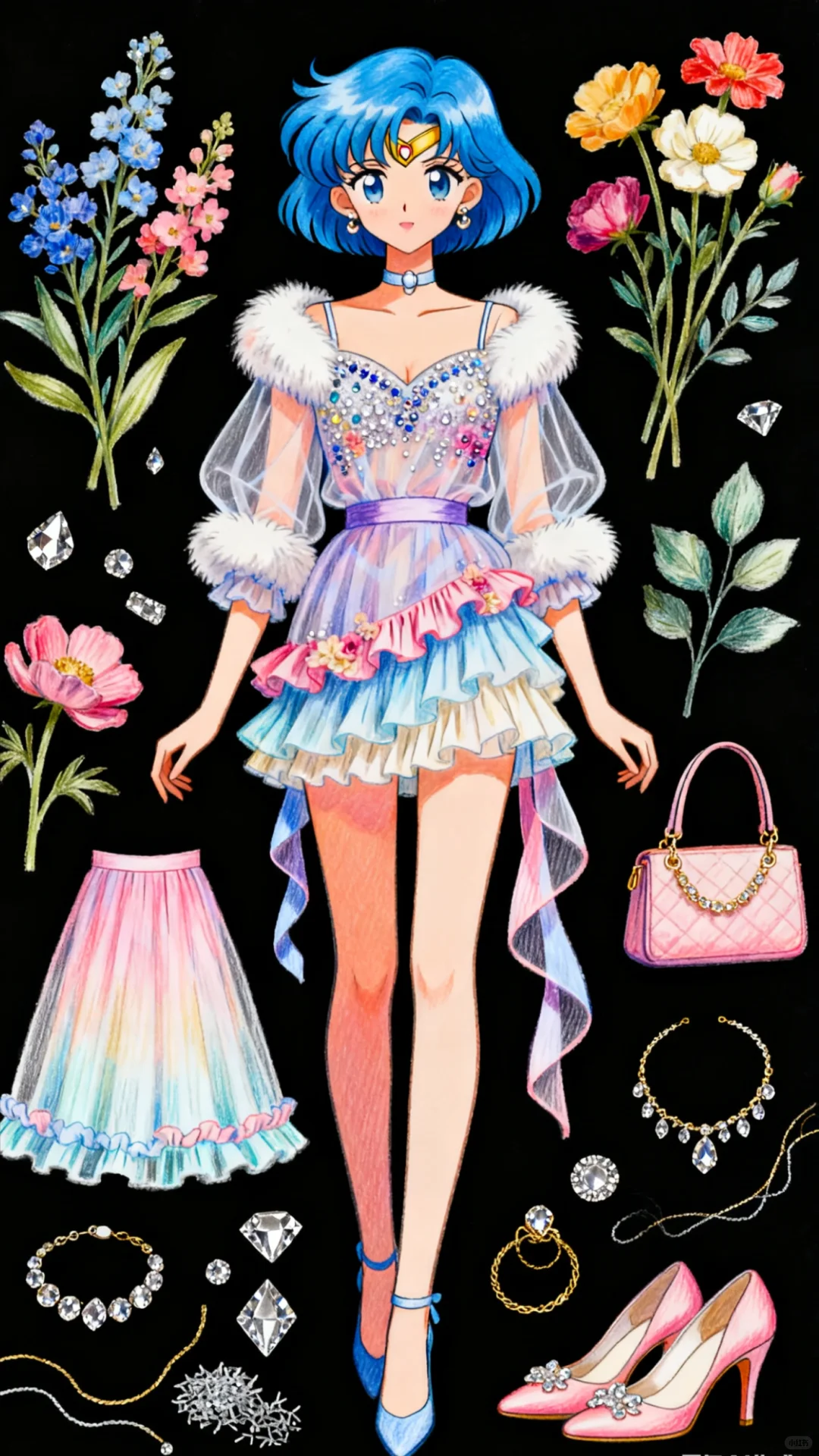 美少女战士_5人_水彩衣柜