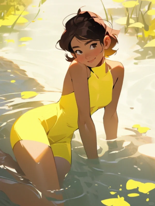 游泳主题Ai绘画