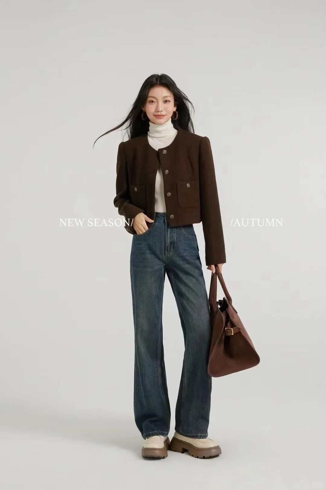 秋冬女裤模特👖这腿型也太好看了～