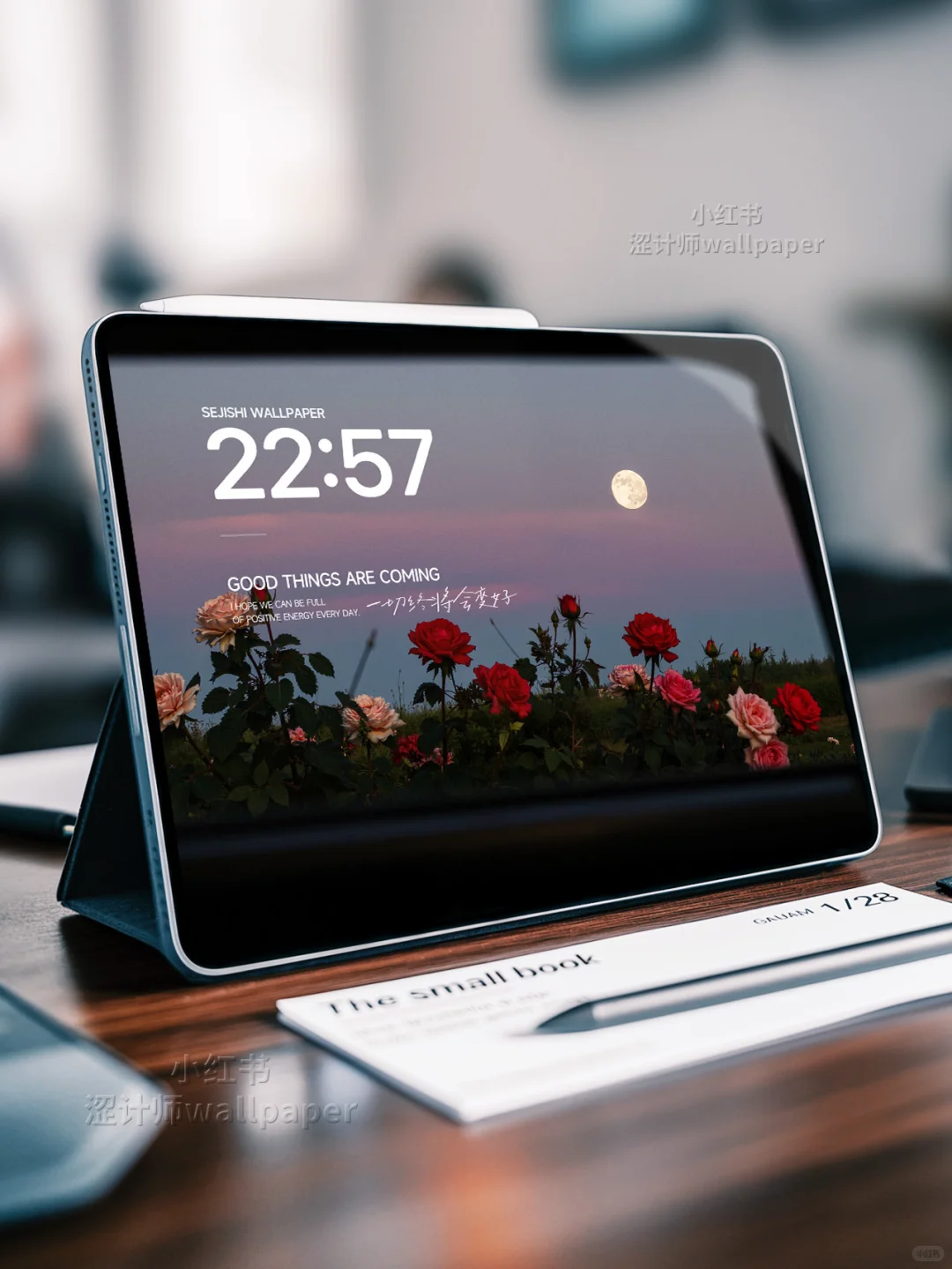 “玫瑰与月光”氛围感平板壁纸｜A209