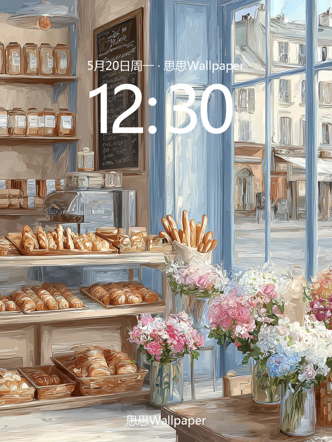 谁懂啊🥐这壁纸直接把我拽进了巴黎的面包店