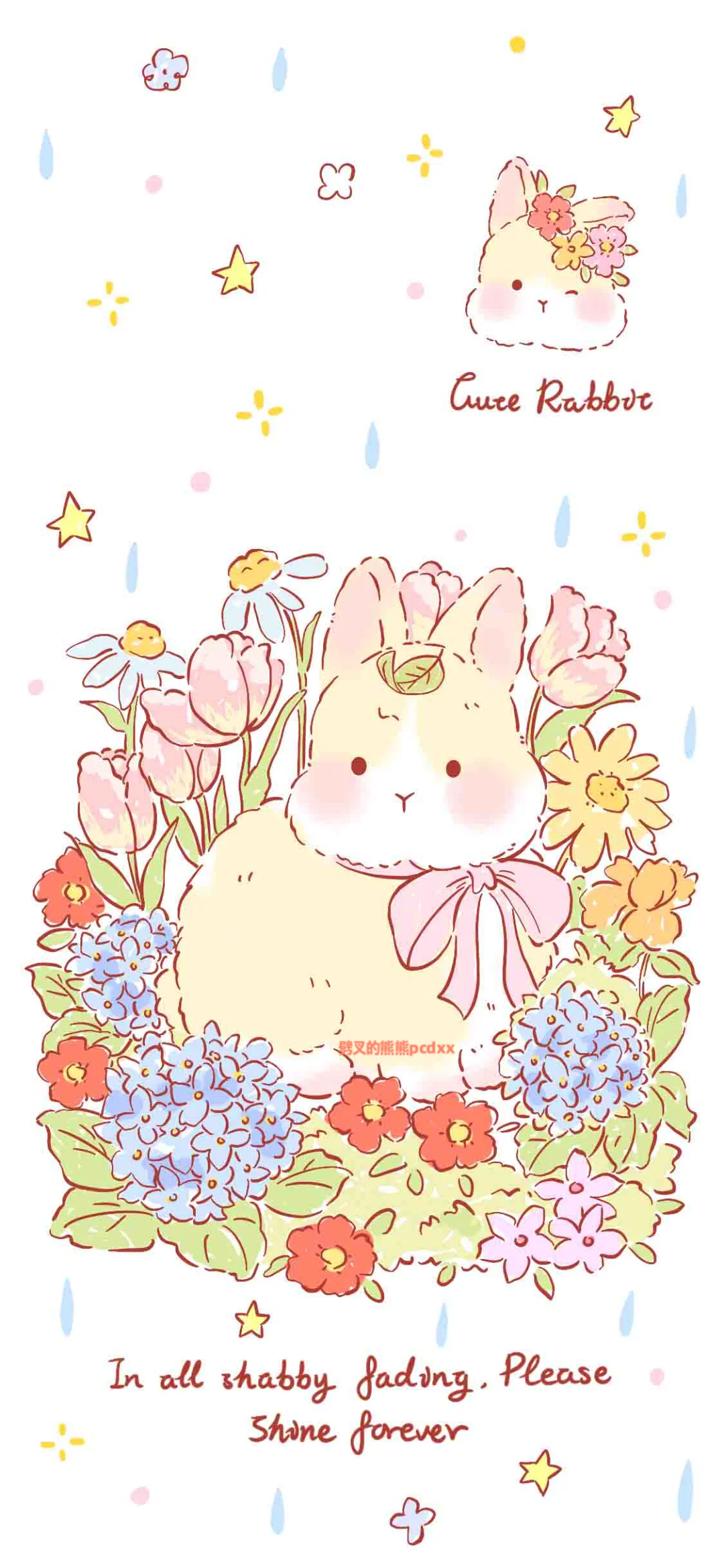 可爱花花动物｜原创可爱壁纸❤️518