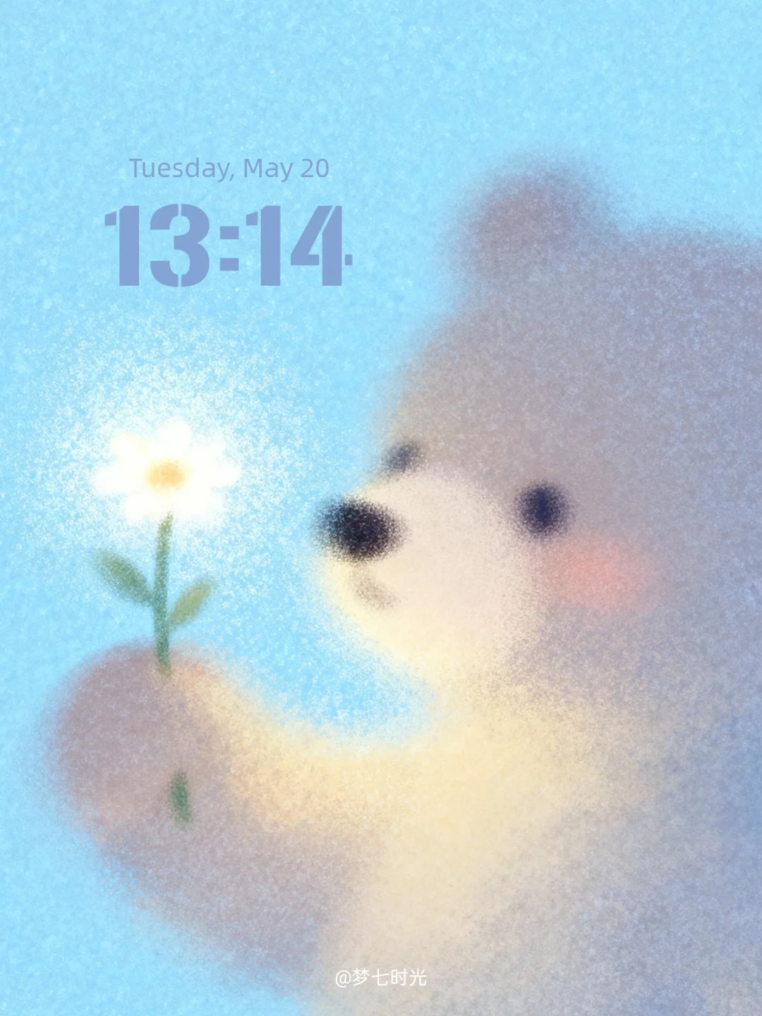 手机壁纸|治愈系·小熊与花🌸＃129