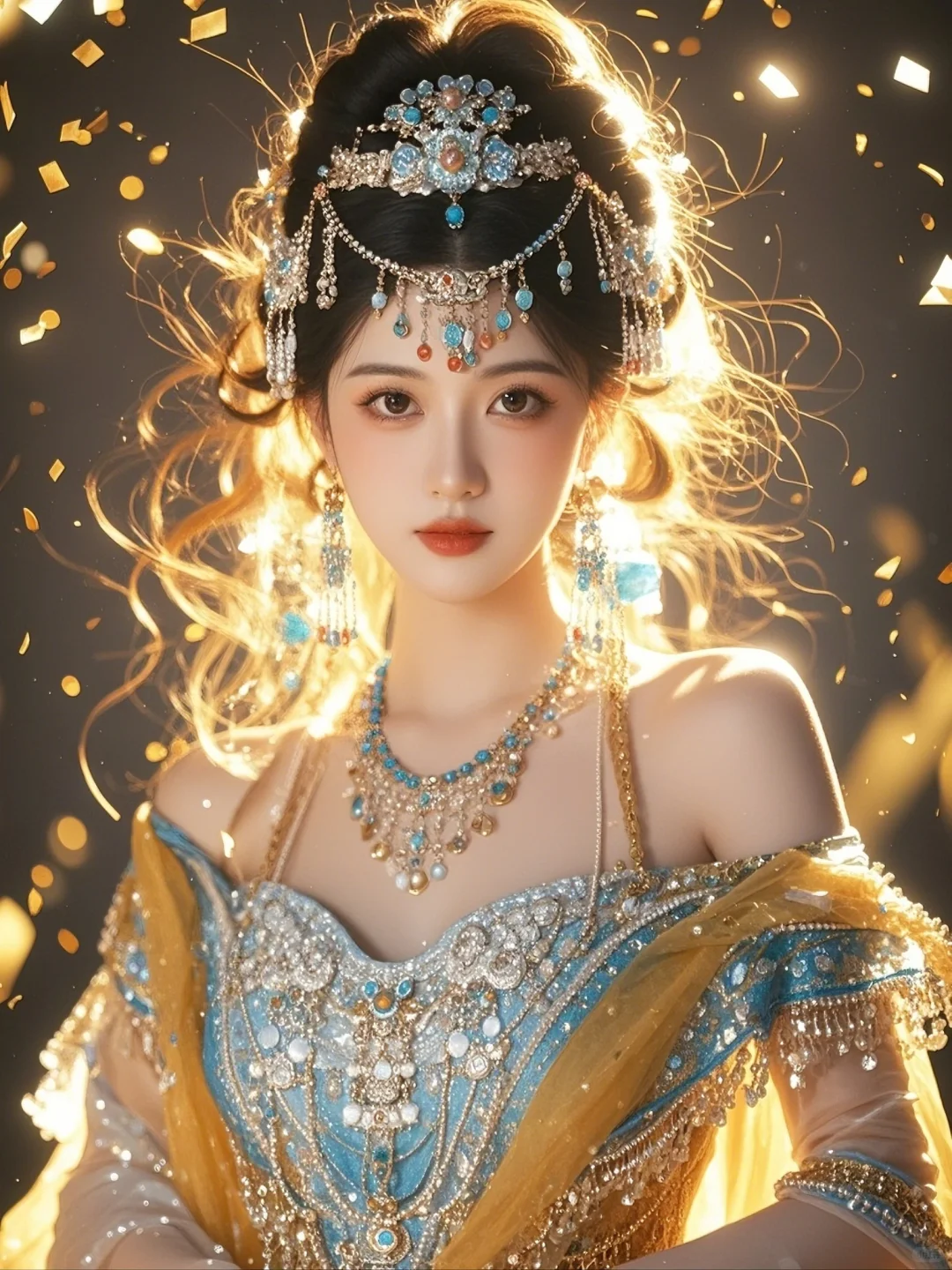 美到每根头发丝都在发光，AI写真《西域舞娘》