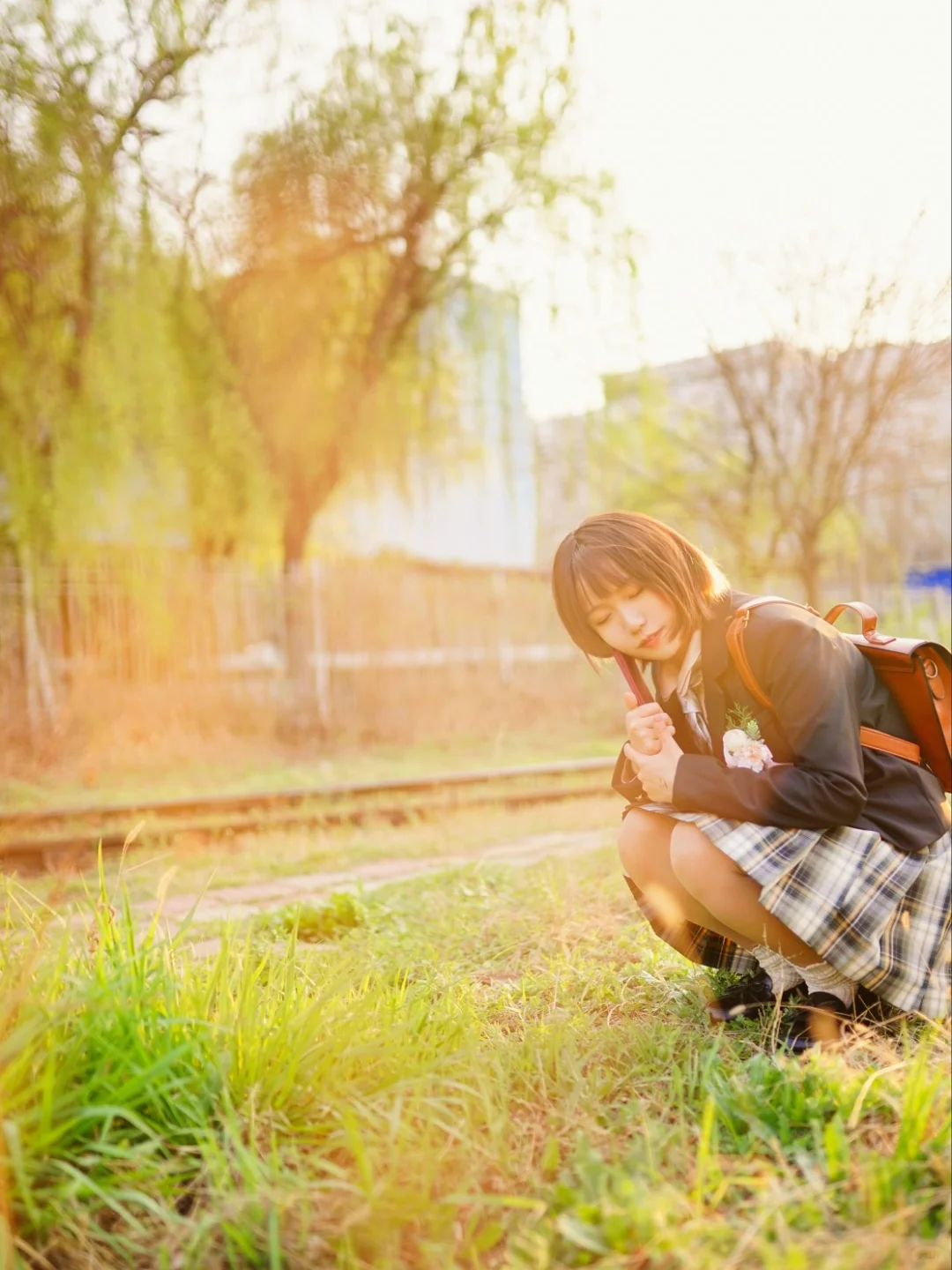 铁路旁边拍jk会有多好看！