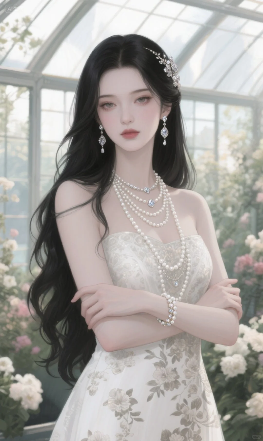 花簇如锦，珍珠似月，晕染古典优雅