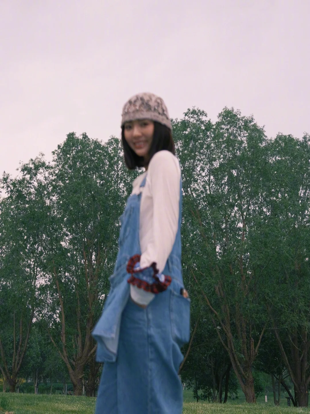 邢菲💙牛仔背带裤💖