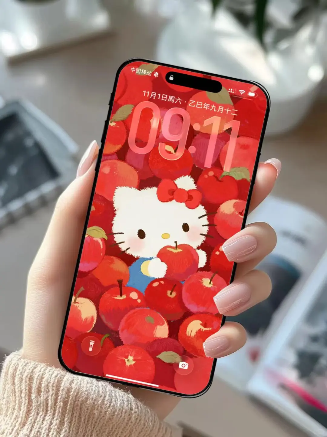 Hello Kitty满屏苹果壁纸🍎