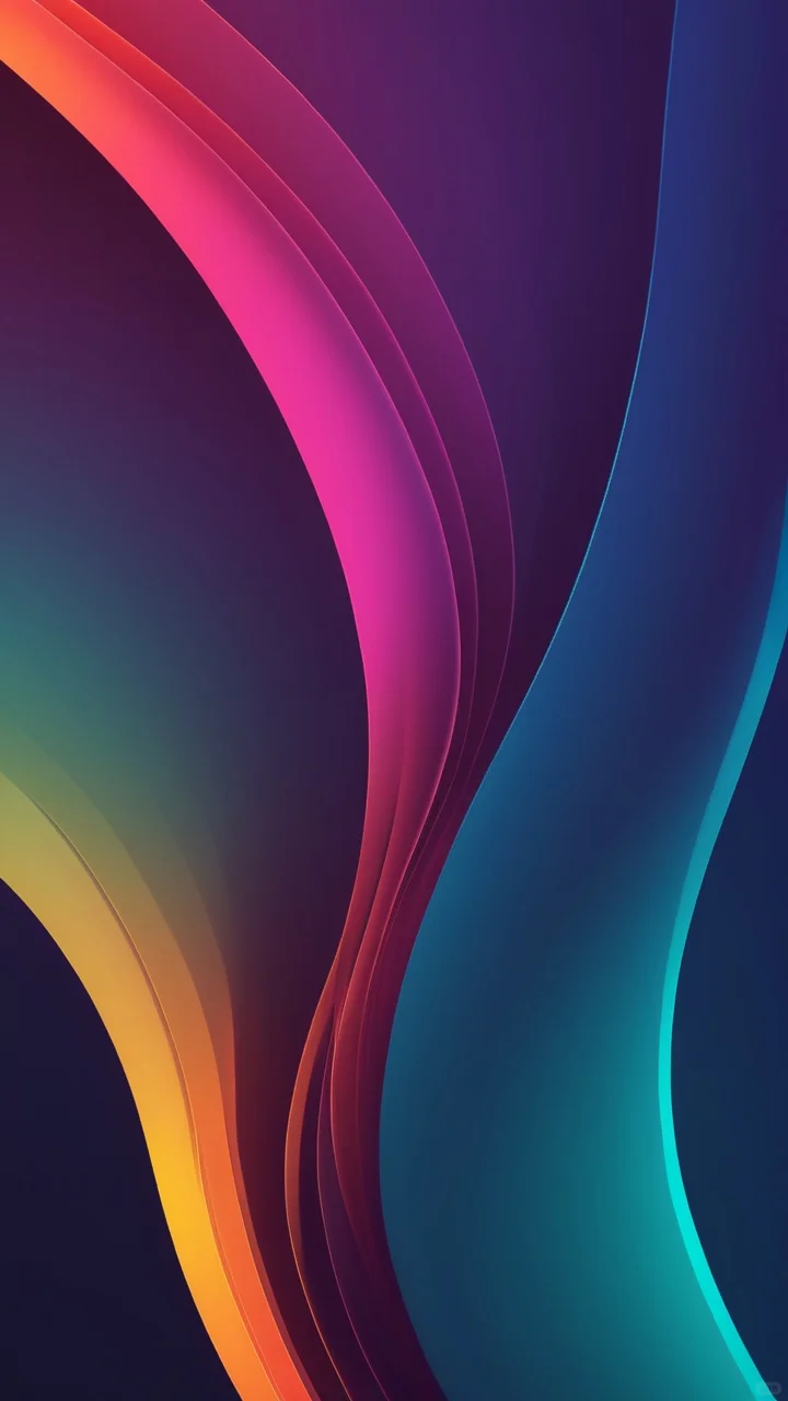 彩色的线条艺术，手机壁纸，18张