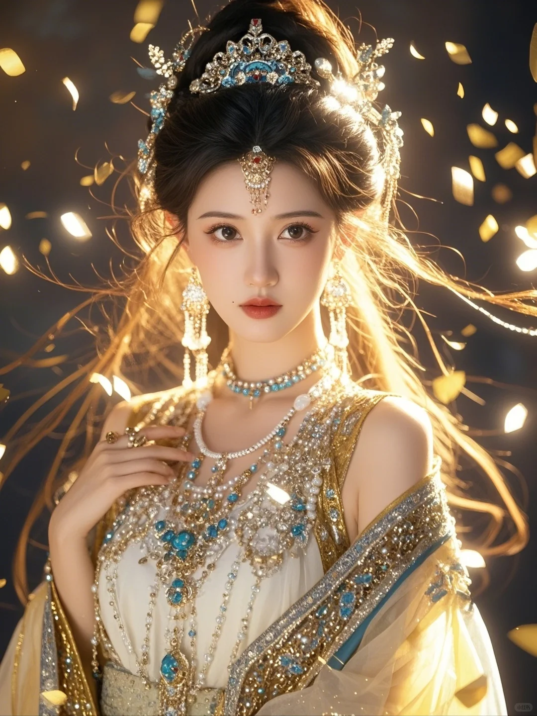 美到每根头发丝都在发光，AI写真《西域舞娘》